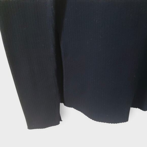 Everlane The Brenton Ribbed Crewneck Sweater Navy Blue White Stripe Sz Large - Picture 5 of 13